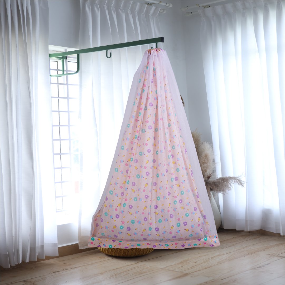 Peach Donut & Cupcake Cradle with Net and Window Hanger Set