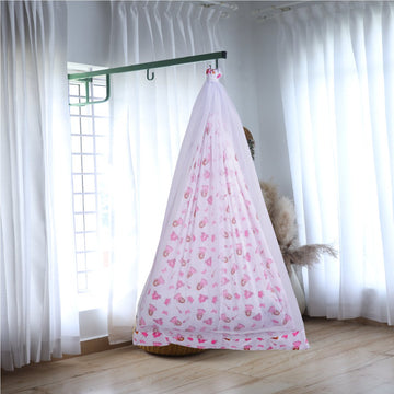 White Princess Cradle with Net Window Hanger Set