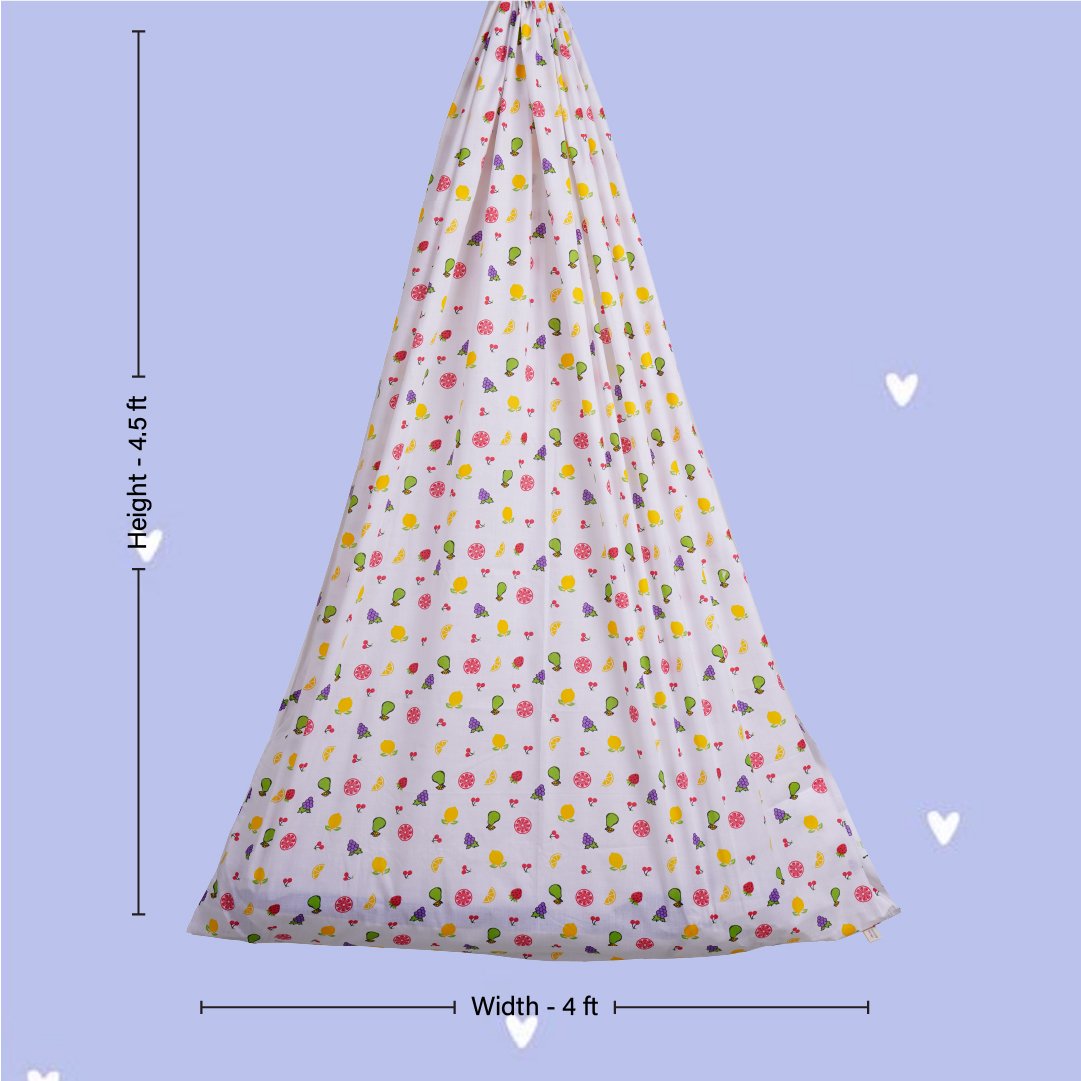 White Fruity Cradle with Net & Wall Hanger Set