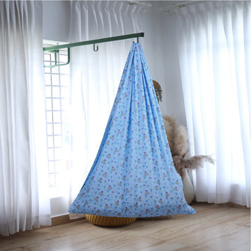 Blue Baby Elephant Cradle with Window Hanger Set