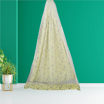 Safe Sleep Premium Cotton Cradle with Mosquito Net- Yellow Baby Elephant