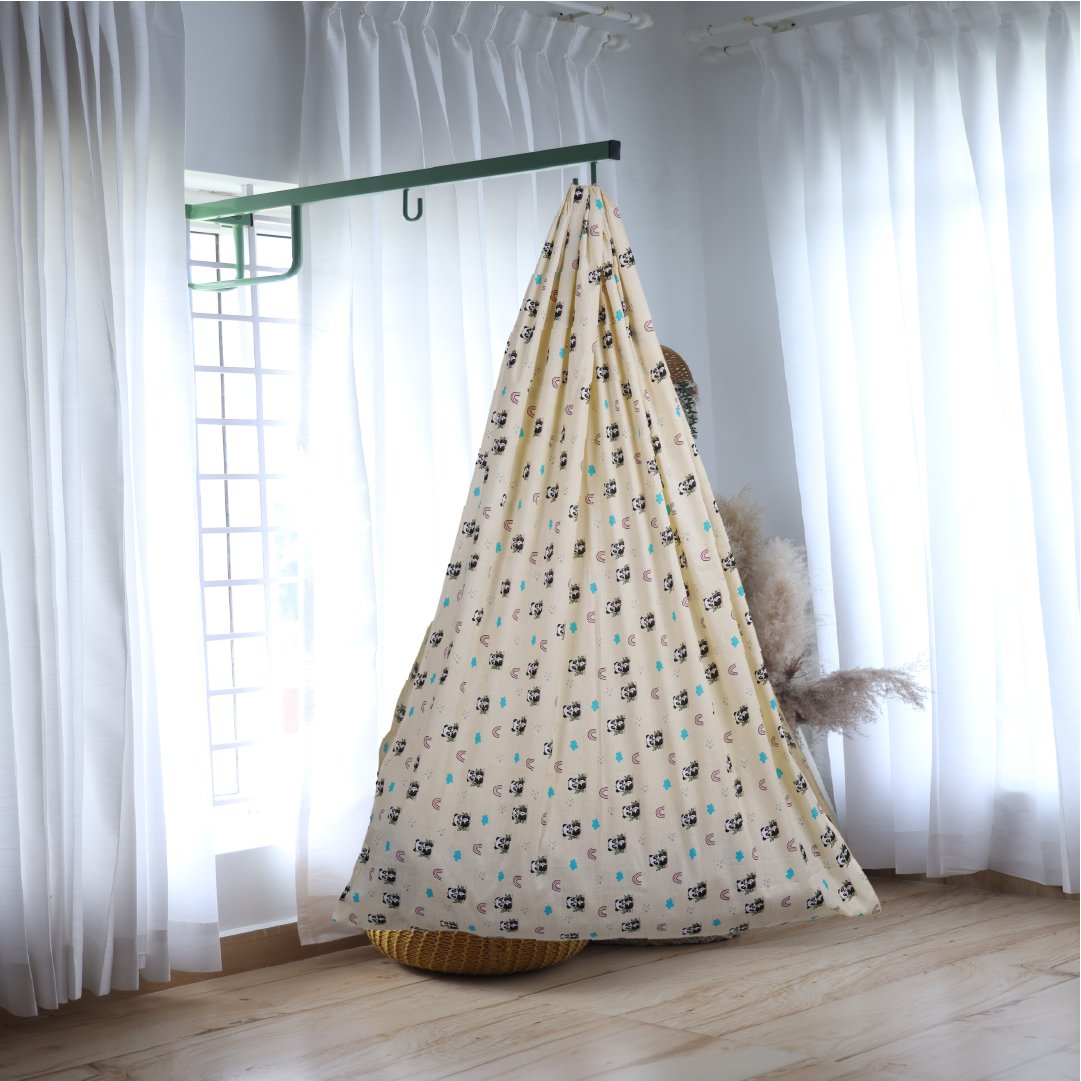 Yellow Panda Cradle with Window Hanger Set