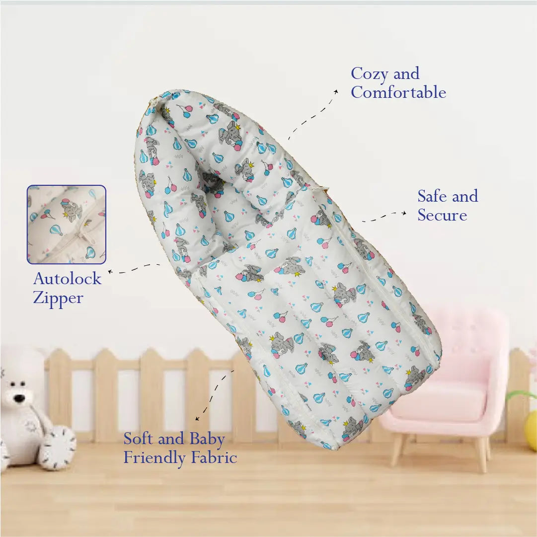 White Baby Elephant Carry Nest
