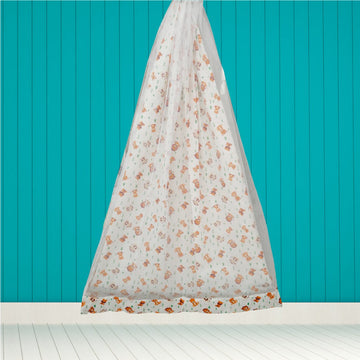 Safe Sleep Premium Cotton Cradle with Mosquito Net- White Baby Jungle