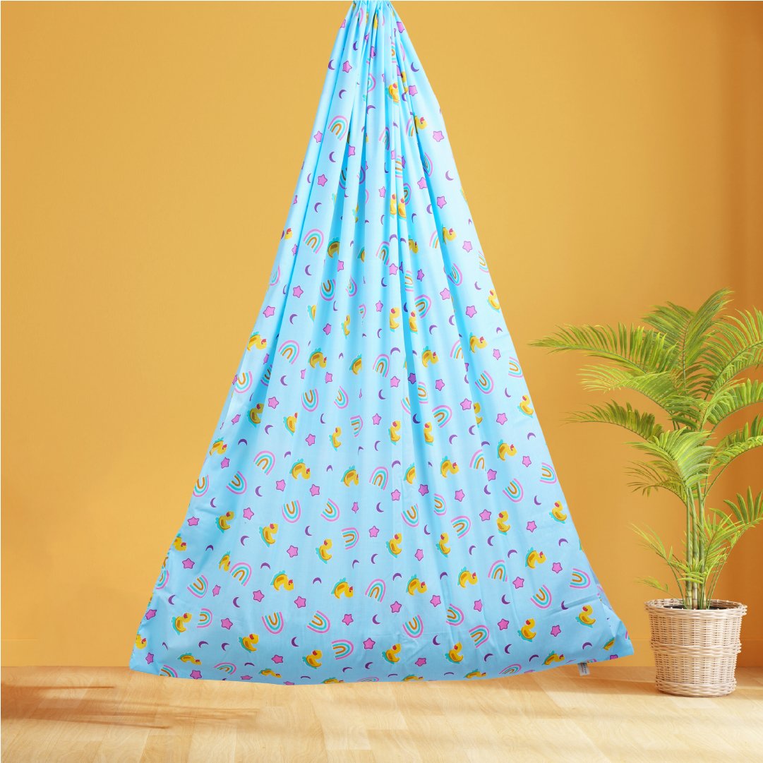 Blue Baby Duck & Rainbow Cradle