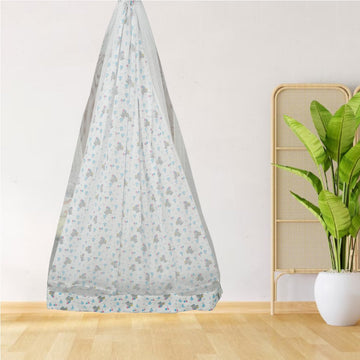 Safe Sleep Premium Cotton Cradle with Mosquito Net- White Baby Elephant
