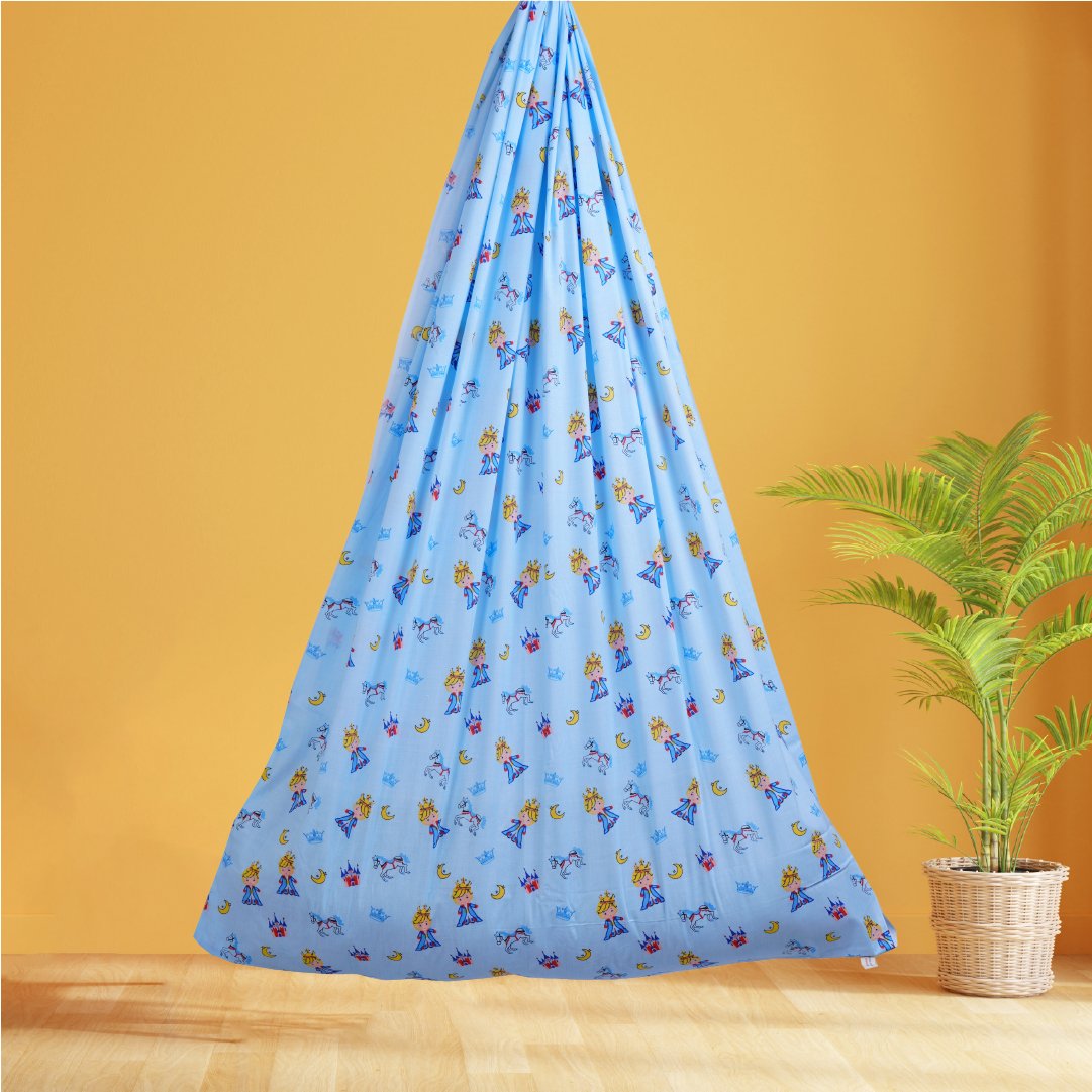 Safe Sleep Premium Cotton Cradle with Mosquito Net- Blue Prince