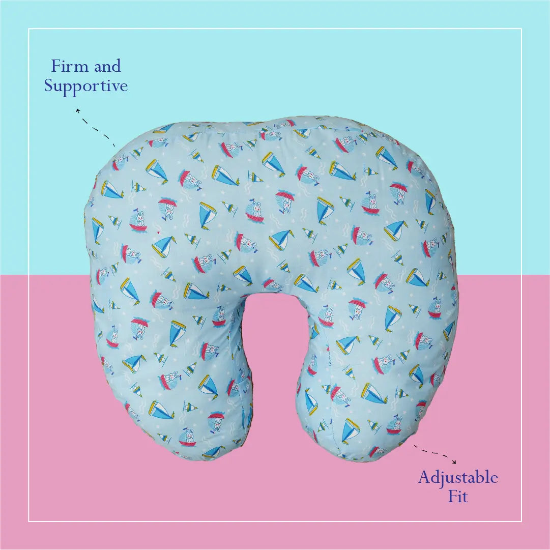 Blue Rabbit Feeding Pillow