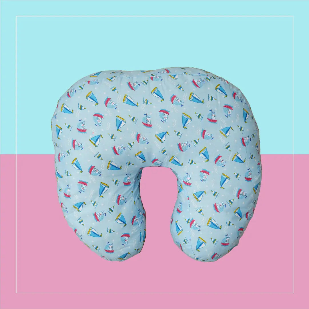 Blue Rabbit Feeding Pillow