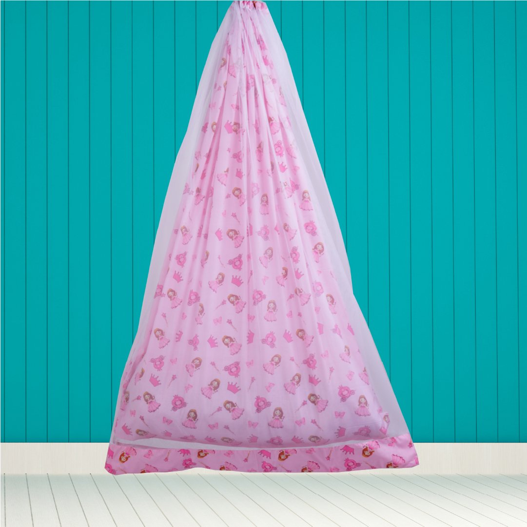 Pink Princess Cradle with Net Window Hanger Set