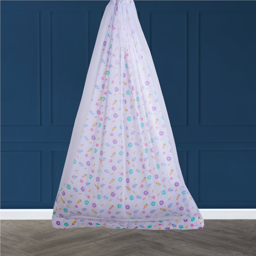 White Donut & Cupcake Cradle with Net and Window Hanger Set