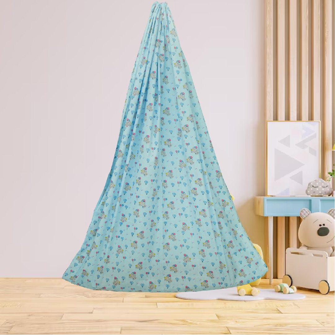 Blue Baby Elephant with Net & Wall Hanger Set