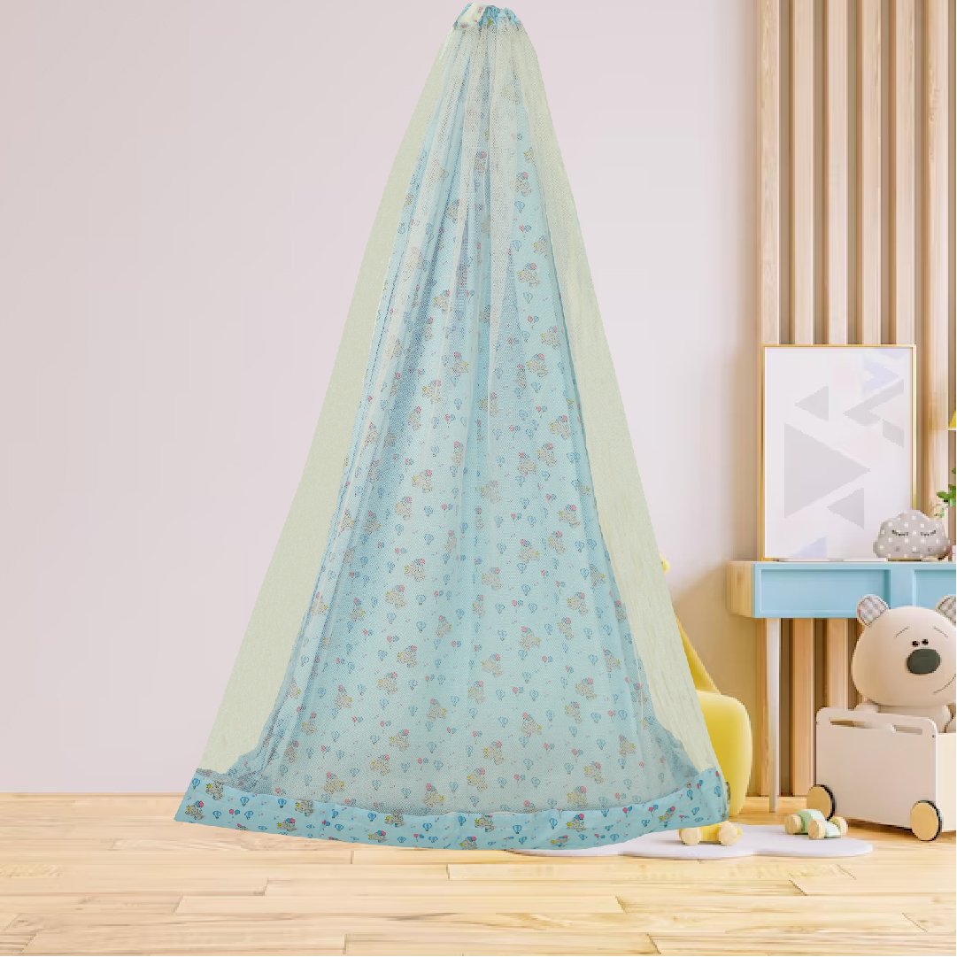 Blue Baby Elephant with Net & Wall Hanger Set