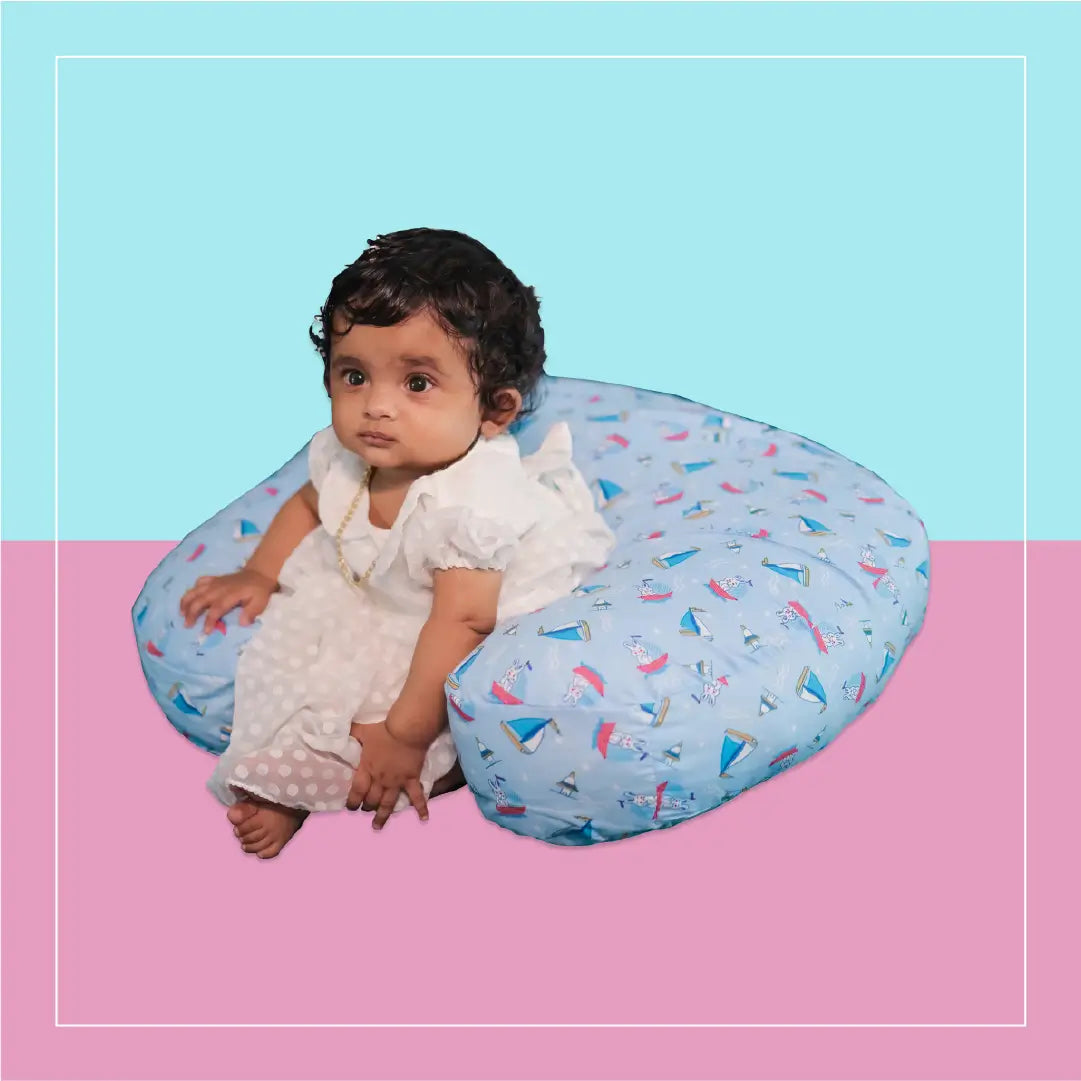 Blue Rabbit Feeding Pillow