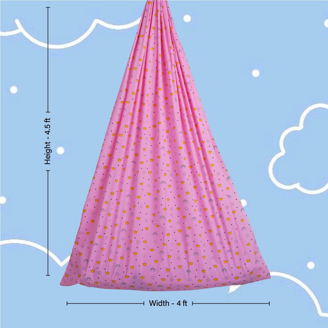 Pink Crown & Rainbow Cradle with Net & Wall Hanger Set