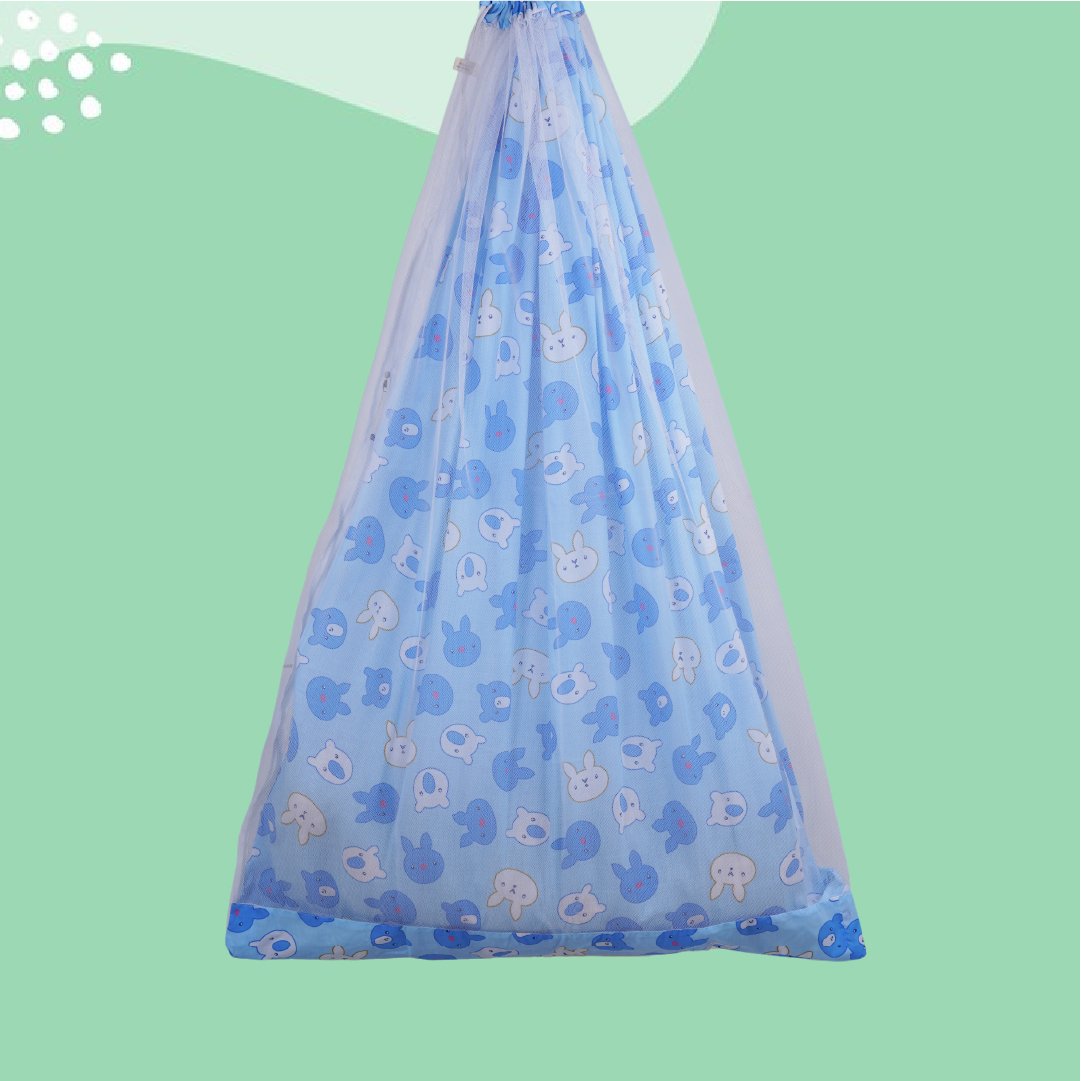 Blue Bunny Cradle Set