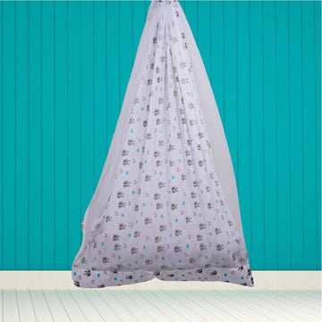 Safe Sleep Premium Cotton Cradle with Mosquito Net-White Panda