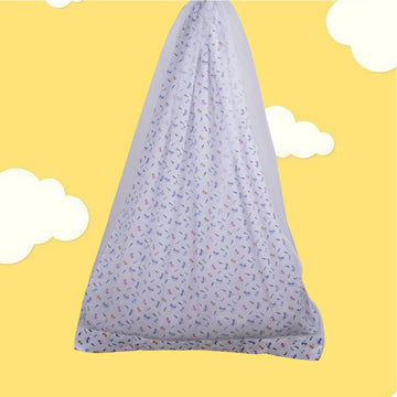 Safe Sleep Premium Cotton Cradle with Mosquito Net- White Car
