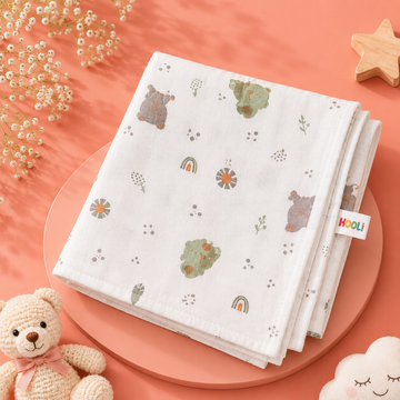Premium Muslin Swaddle - Teddy and Cloud