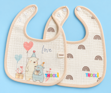 Bibs- Rainbow& Bear( Pack of 2)