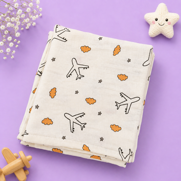 Premium Muslin Bath Towel- Travel the World