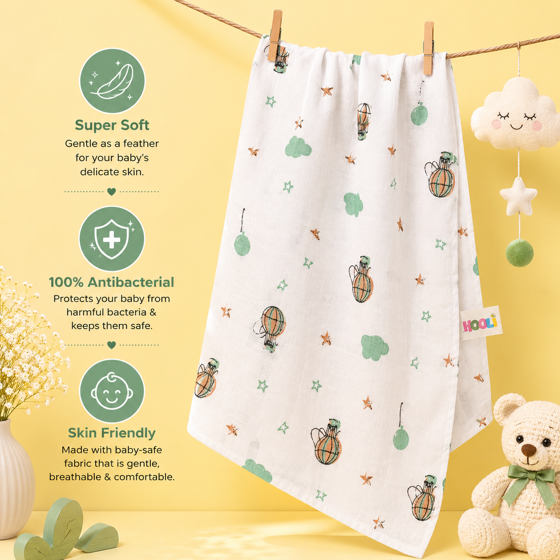 Premium Muslin Swaddle - Hot-air Balloon