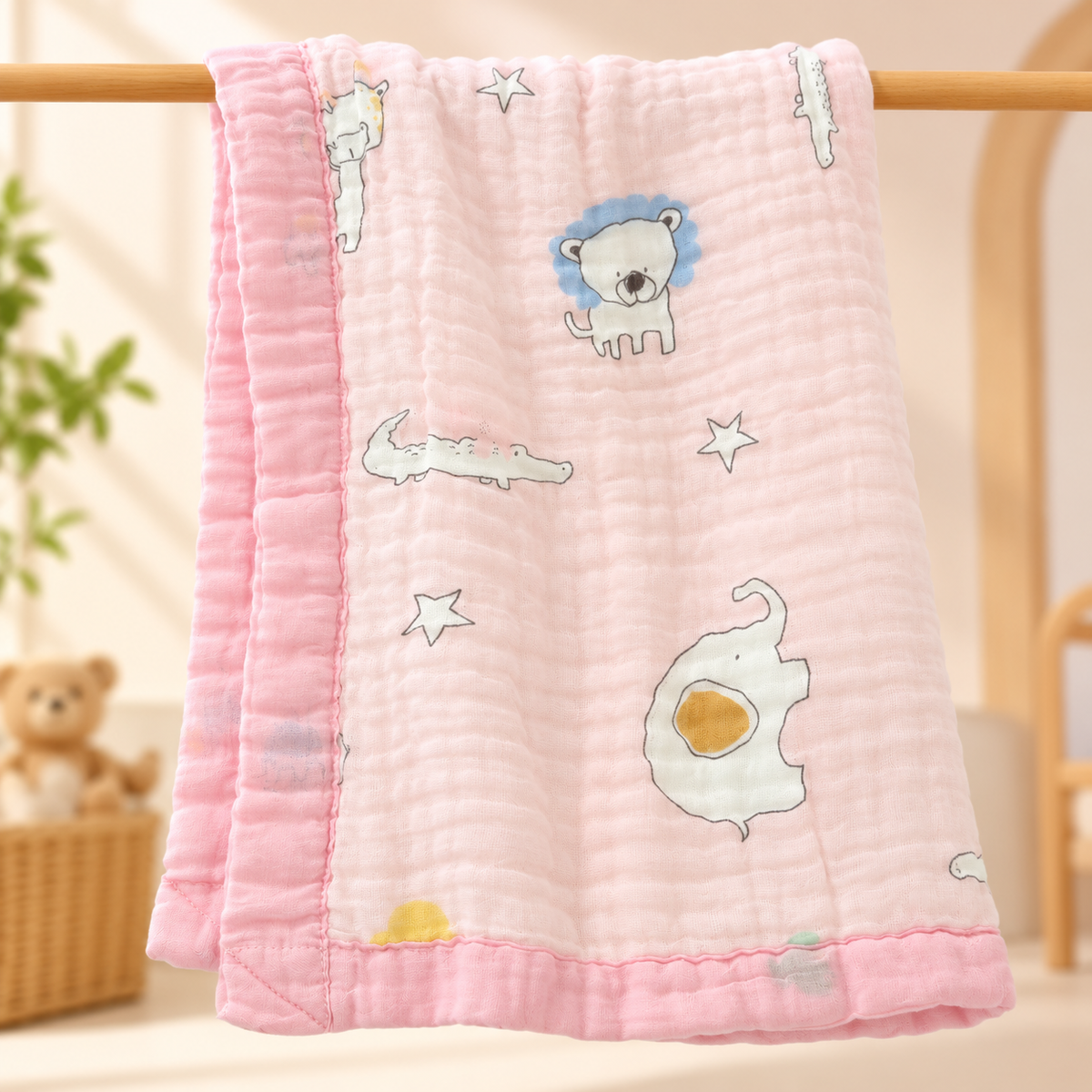 Large Muslin Jungle Blanket- 110*110cm