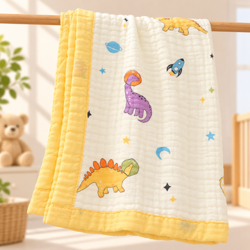 Large Muslin Dino Blanket- 110*110cm