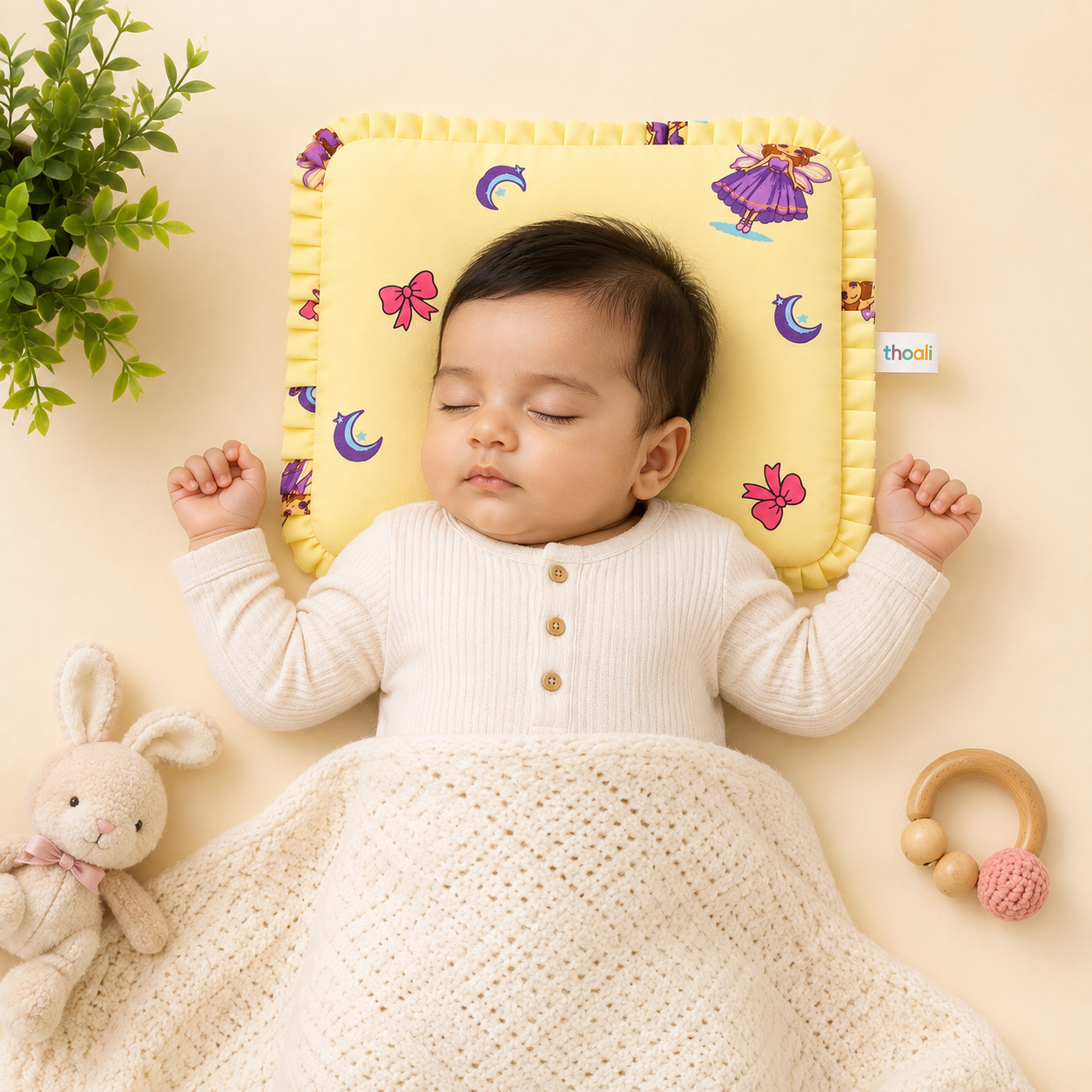 Head Shaping Mustard Pillow- Yellow Princess