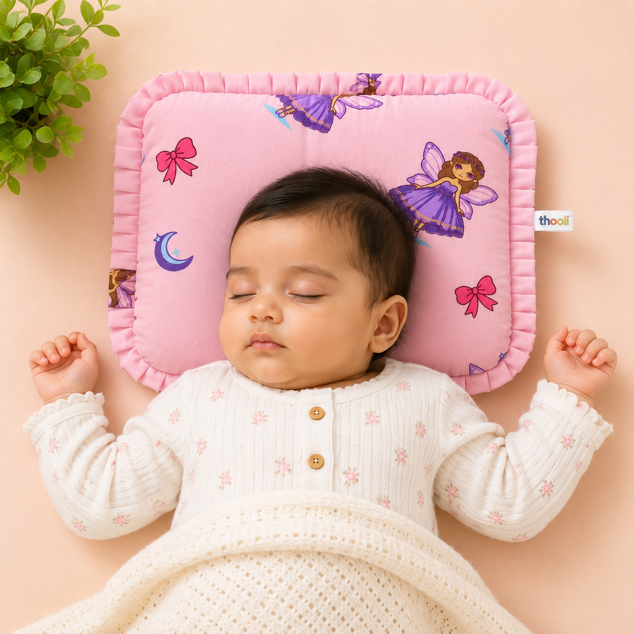 Head Shaping Mustard Pillow- Pink Princess