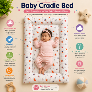 Soft Cozy Cradle Bed- White Ocean World
