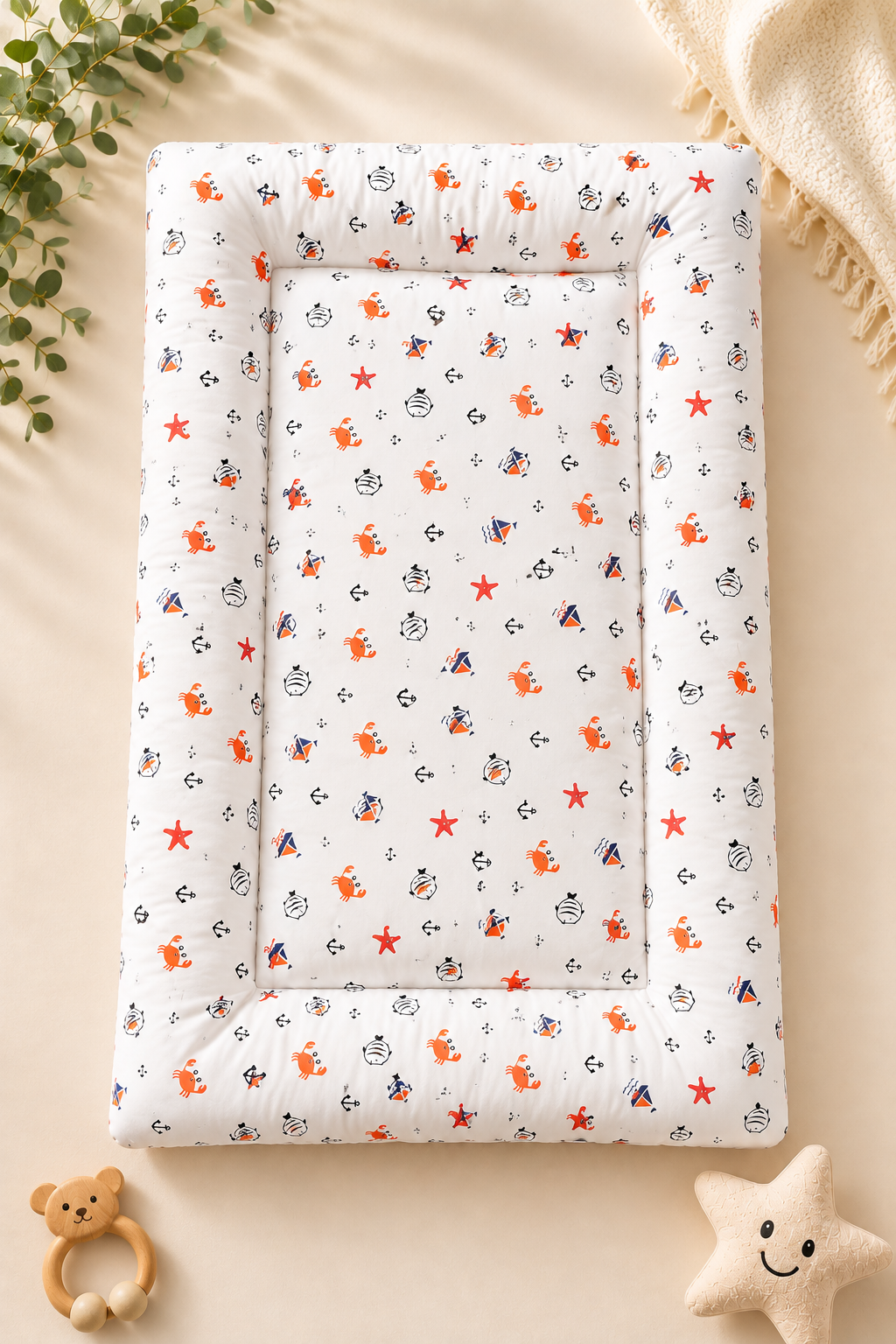 Soft Cozy Cradle Bed- White Ocean World