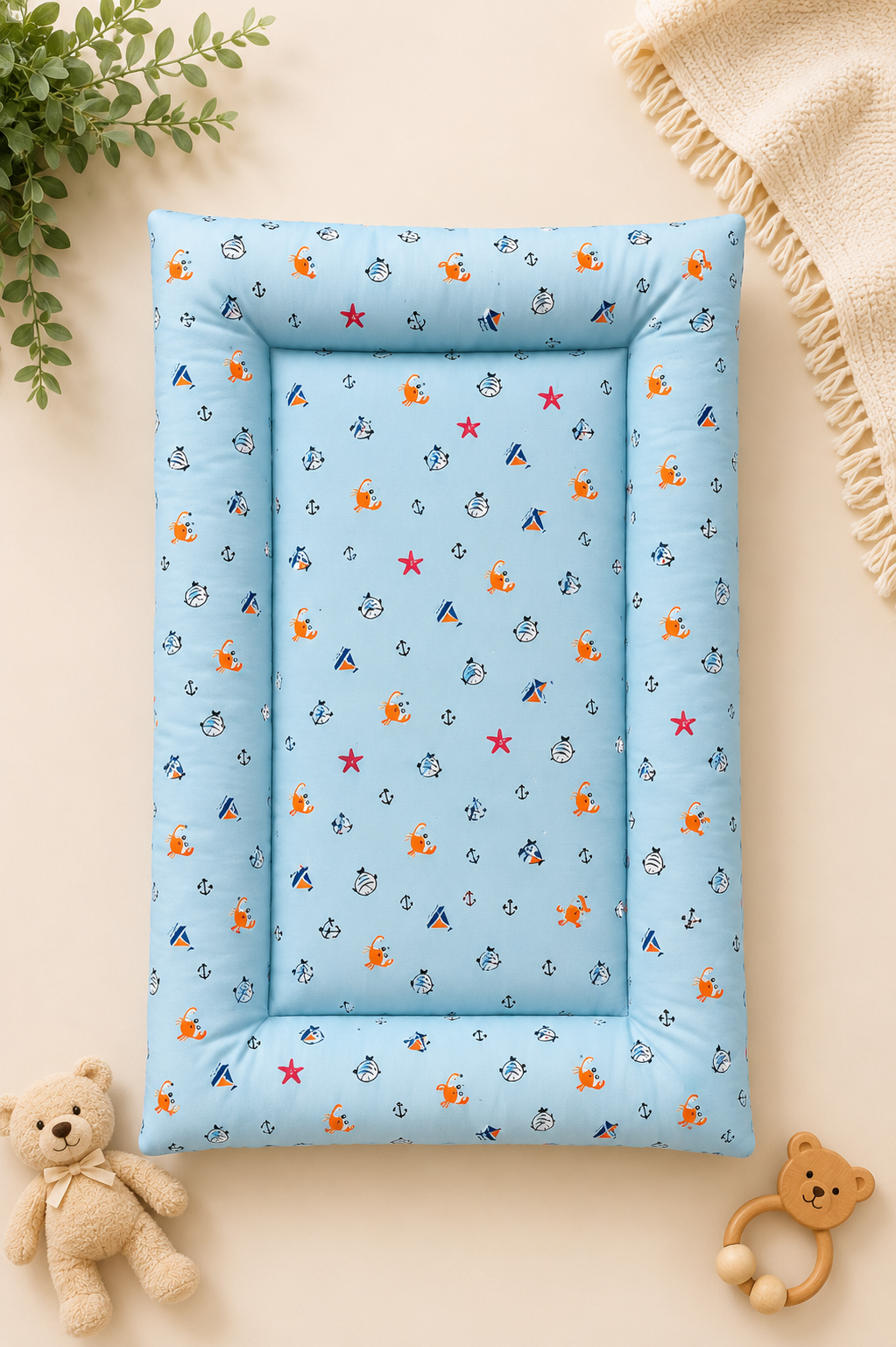 Soft Cozy Cradle Bed- Blue Ocean World