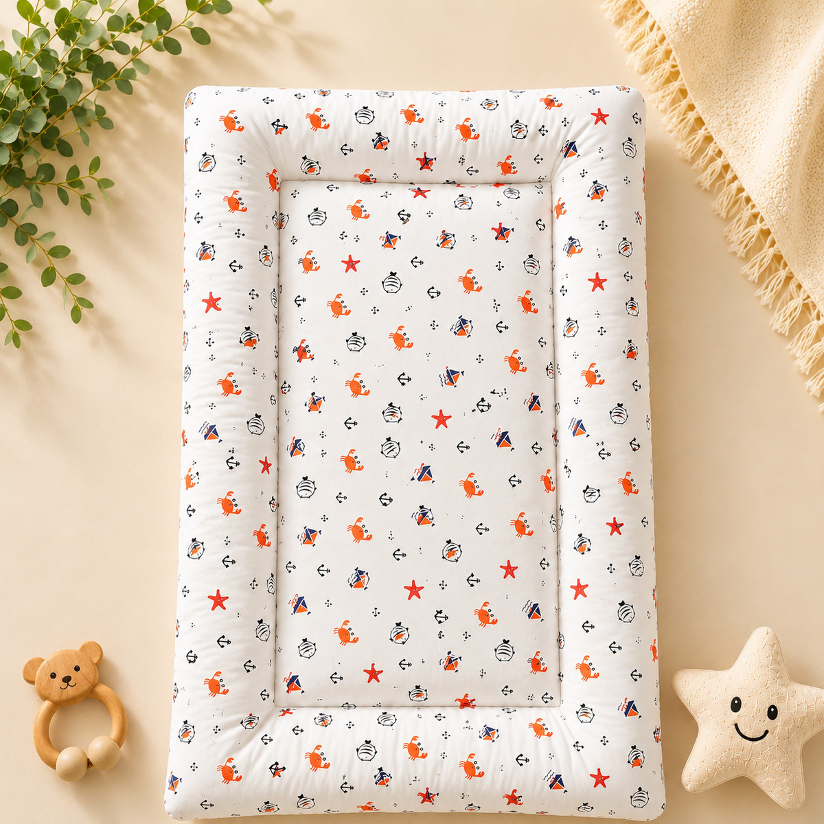 Soft Cozy Cradle Bed- White Ocean World