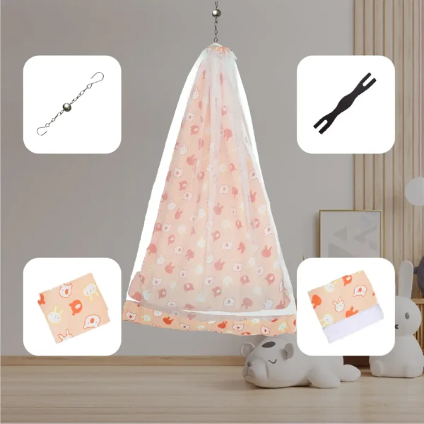 Peach Bunny Cradle Set