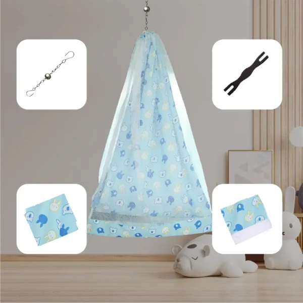 Blue Bunny Cradle Set