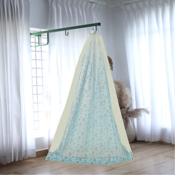 Blue Baby Elephant Cradle with Net & Window Hanger Set