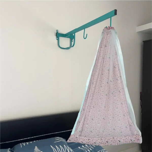 Pink Elephant & Cloud Cradle with Net & Wall Hanger Set