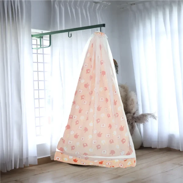 Peach Bunny Cradle with Net and Window Hanger Set