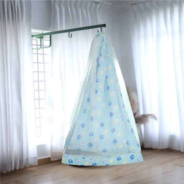 Blue Bunny Cradle with Net and Window Hanger Set