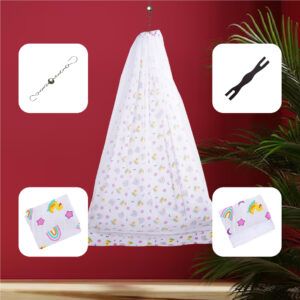 White Baby Duck & Rainbow Cradle Set