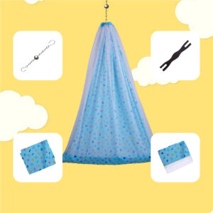 Blue Teddy & Alphabet Cradle Set