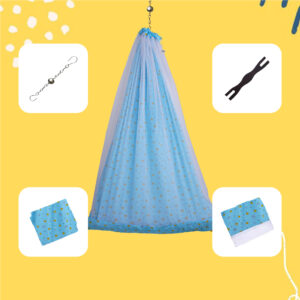 Blue Crown & Rainbow Cradle Set