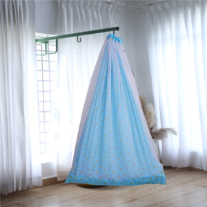 Blue Crown & Rainbow Cradle with Net and Window Hanger Set