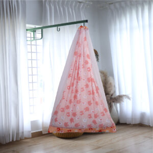 Peach Bunny Cradle with Net and Window Hanger Set