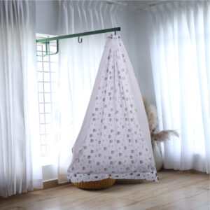 White Panda Cradle with Net & Window Hanger Set