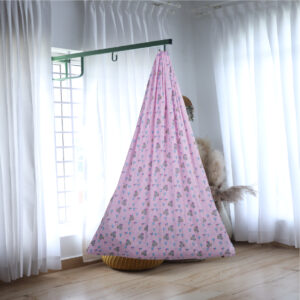 Pink Baby Elephant Cradle with Window Hanger Set