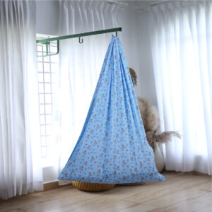 Blue Baby Elephant Cradle with Window Hanger Set