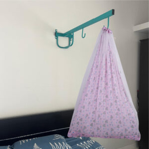 Pink Baby Elephant Cradle with Net & Wall Hanger Set
